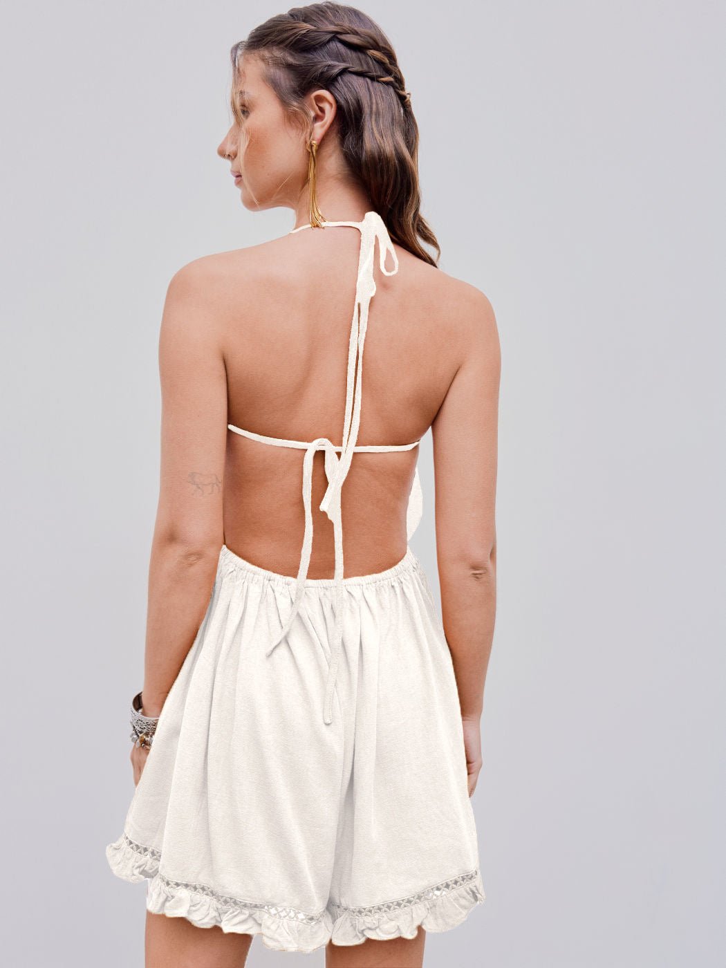 Relaxed White Dress With Texture